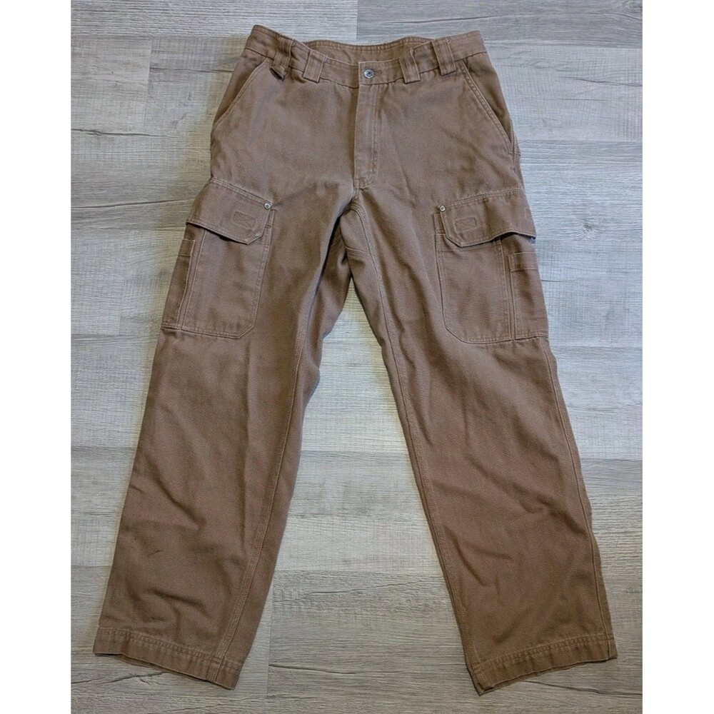 Duluth Trading Cargo Utility Work Pants Men's Sz 34x30 Brown Heavyweight
